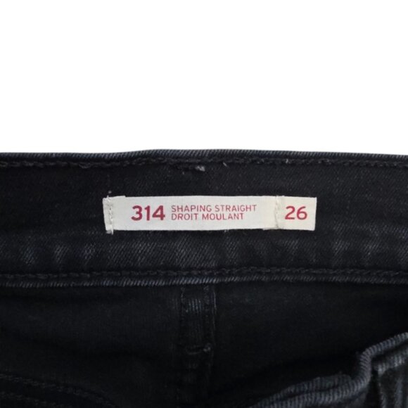 Levi's 314 Shaping Straight Leg Black Jeans Size 26 - Picture 11 of 16